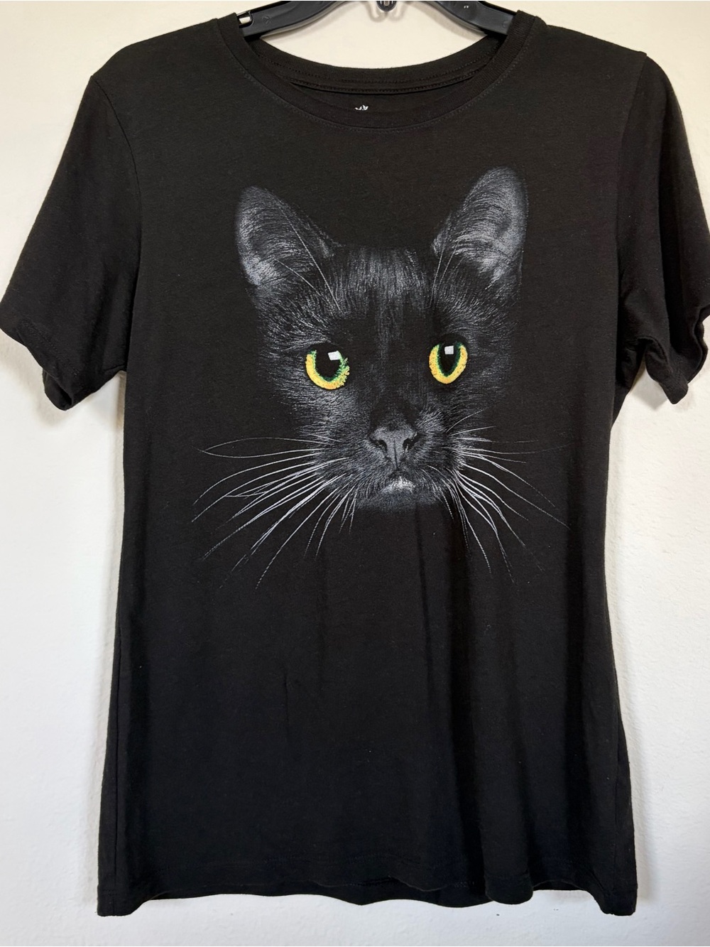 Way to Celebrate Black Cat Graphic Tee with Yellow Eyes - Unbranded Cat Lover